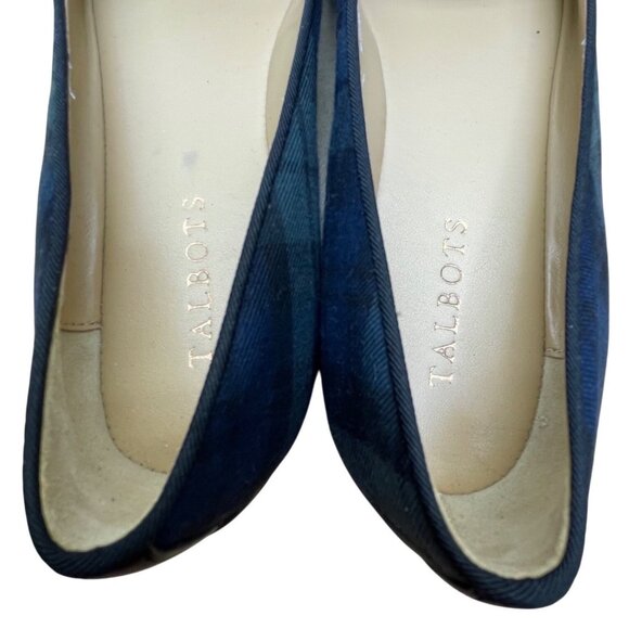 Talbots Women’s Blue & Green Plaid Tassel Detail Pointed Toe Flats Size 7.5M - Picture 6 of 9